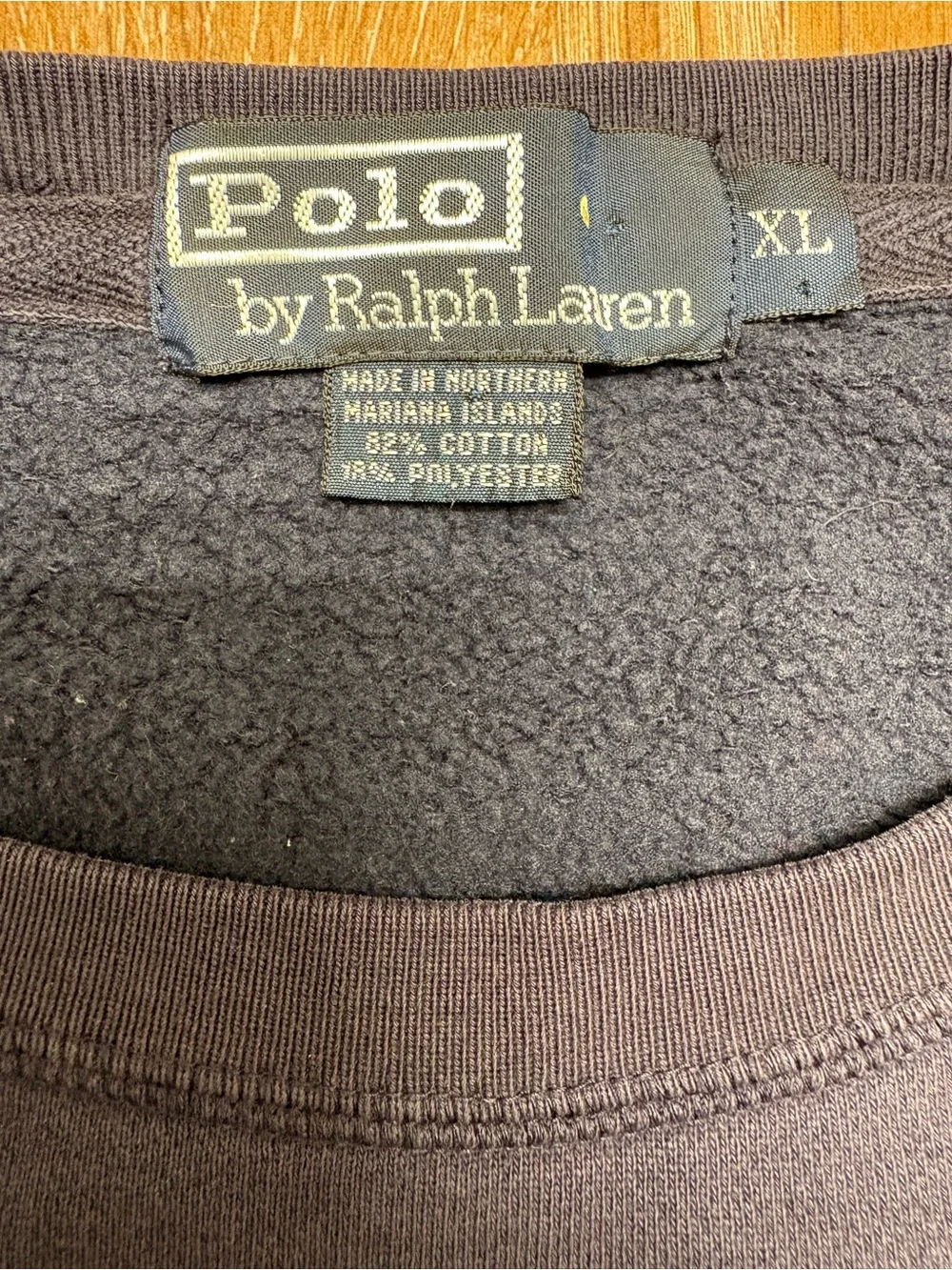 Ralph Lauren Navy Crewneck Sweatshirt with Red Pony Logo